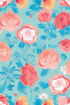 Seamless floral pattern background wallpaper Foto stock