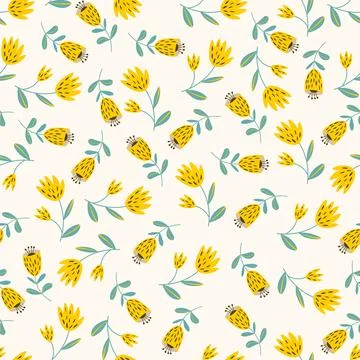 Seamless floral pattern based on traditional folk art ornaments. Colorful Stock Illustration
