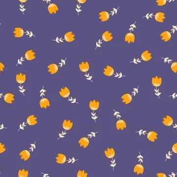 Seamless floral pattern based on traditional folk art ornaments. Colorful Stock Illustration