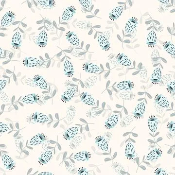 Seamless floral pattern based on traditional folk art ornaments. Colorful Stock Illustration