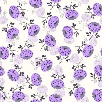 Seamless floral pattern based on traditional folk art ornaments. Colorful Stock Illustration