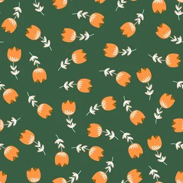 Seamless floral pattern based on traditional folk art ornaments. Colorful イラスト素材