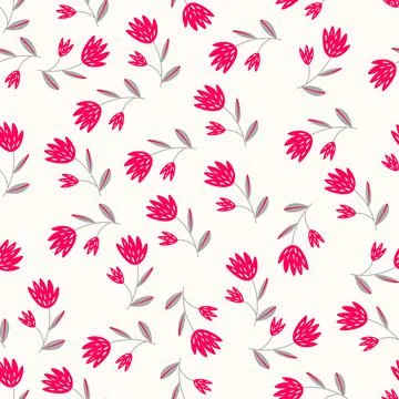 Seamless floral pattern based on traditional folk art ornaments. Colorful Stock Illustration