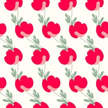 Seamless floral pattern based on traditional folk art ornaments. Colorful Stock Illustration