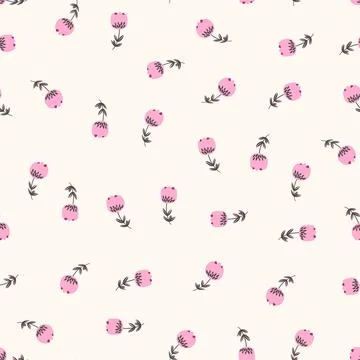 Seamless floral pattern based on traditional folk art ornaments. Colorful Stock Illustration