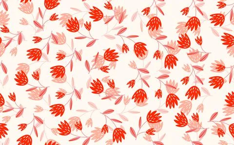 Seamless floral pattern based on traditional folk art ornaments. Colorful Illustrazione stock