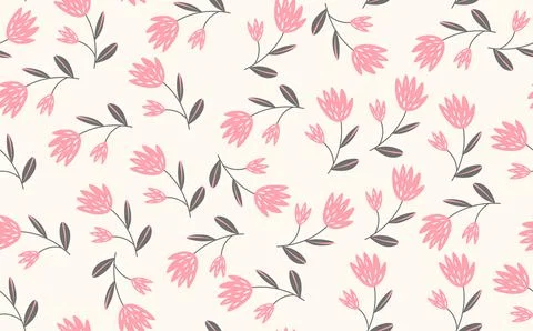 Seamless floral pattern based on traditional folk art ornaments. Colorful Stock Illustration