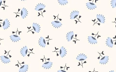 Seamless floral pattern based on traditional folk art ornaments. Colorful Stock Illustration