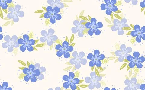 Seamless floral pattern based on traditional folk art ornaments. Colorful Stock Illustration