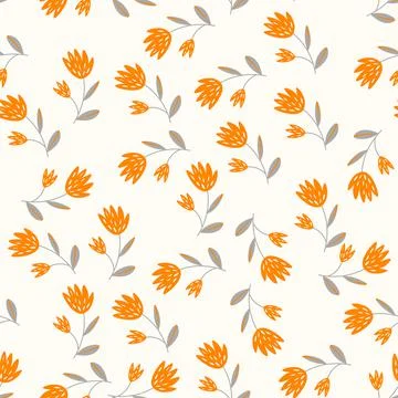 Seamless floral pattern based on traditional folk art ornaments. Colorful Stock Illustration