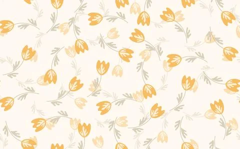 Seamless floral pattern based on traditional folk art ornaments. Colorful Stock Illustration