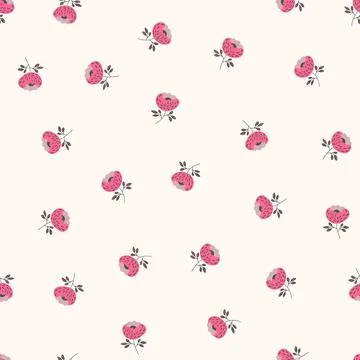 Seamless floral pattern based on traditional folk art ornaments. Colorful イラスト素材