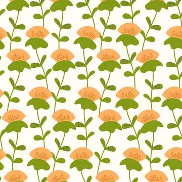 Seamless floral pattern based on traditional folk art ornaments. Colorful Stock Illustration