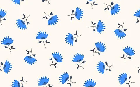Seamless floral pattern based on traditional folk art ornaments. Colorful Stock Illustration