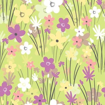 Seamless floral pattern based on traditional folk art ornaments. Colorful Illustrazione stock