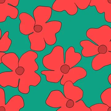Seamless floral pattern based on traditional folk art ornaments. Colorful イラスト素材