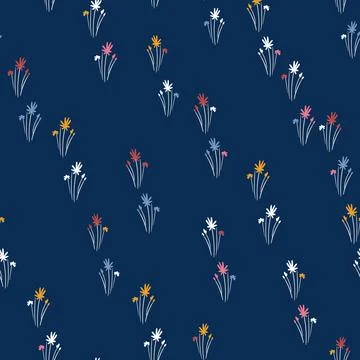 Seamless floral pattern based on traditional folk art ornaments. Colorful イラスト素材