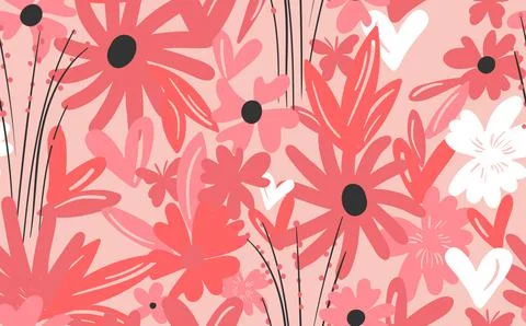 Seamless floral pattern based on traditional folk art ornaments. Colorful Illustrazione stock
