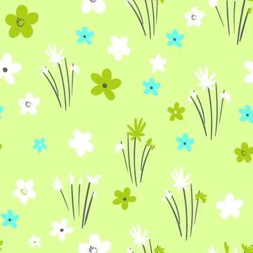 Seamless floral pattern based on traditional folk art ornaments. Colorful Stock Illustration