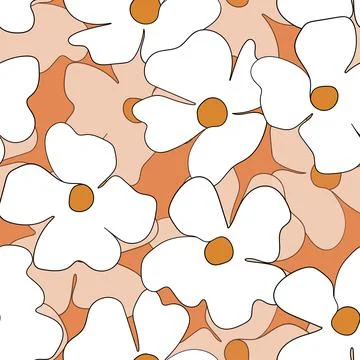 Seamless floral pattern based on traditional folk art ornaments. Colorful Stock Illustration