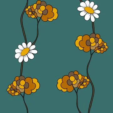 Seamless floral pattern based on traditional folk art ornaments. Colorful Stock Illustration