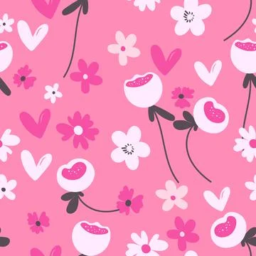 Seamless floral pattern based on traditional folk art ornaments. Colorful Stock Illustration