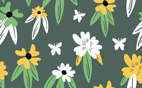 Seamless floral pattern based on traditional folk art ornaments. Colorful Illustrazione stock
