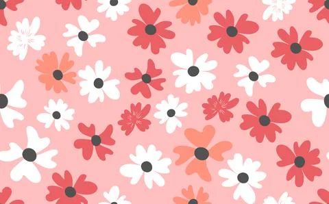 Seamless floral pattern based on traditional folk art ornaments. Colorful Illustrazione stock