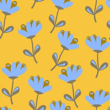 Seamless floral pattern based on traditional folk art ornaments. Colorful Stock Illustration