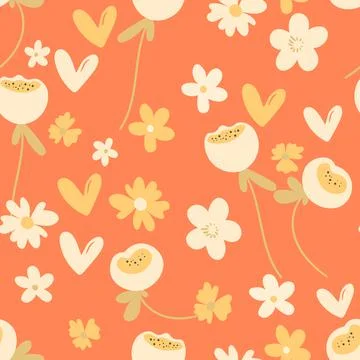 Seamless floral pattern based on traditional folk art ornaments. Colorful Stock Illustration