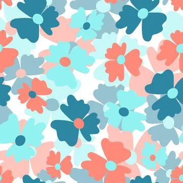 Seamless floral pattern based on traditional folk art ornaments. Colorful イラスト素材