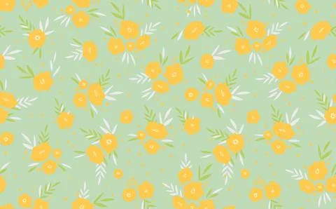Seamless floral pattern based on traditional folk art ornaments. Colorful Stock Illustration
