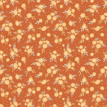 Seamless floral pattern based on traditional folk art ornaments. Colorful Stock Illustration