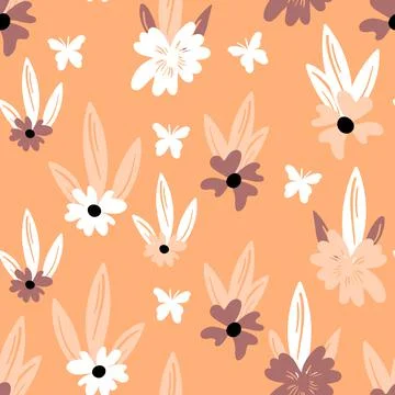 Seamless floral pattern based on traditional folk art ornaments. Colorful イラスト素材