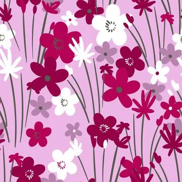 Seamless floral pattern based on traditional folk art ornaments. Colorful Illustrazione stock