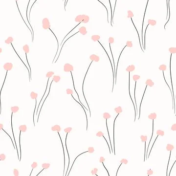 Seamless floral pattern based on traditional folk art ornaments. Colorful small Stock Illustration