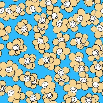 Seamless floral pattern based on traditional folk art ornaments. Colorful Stock Illustration