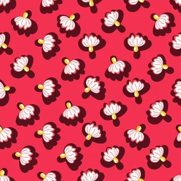 Seamless floral pattern based on traditional folk art ornaments. Colorful Stock Illustration