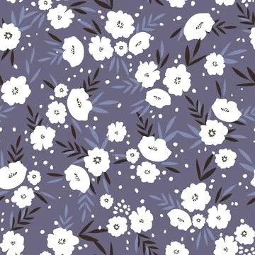 Seamless floral pattern based on traditional folk art ornaments. Colorful Stock Illustration