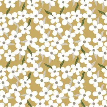 Seamless floral pattern based on traditional folk art ornaments. Colorful イラスト素材
