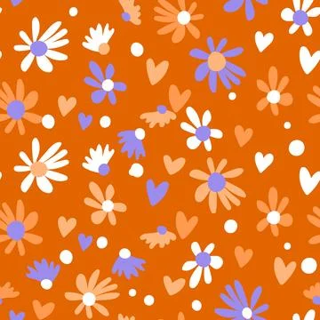 Seamless floral pattern based on traditional folk art ornaments. Colorful イラスト素材