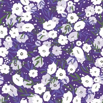 Seamless floral pattern based on traditional folk art ornaments. Colorful Stock Illustration