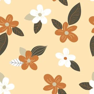 Seamless floral pattern based on traditional folk art ornaments. Art flowers on Illustrazione stock