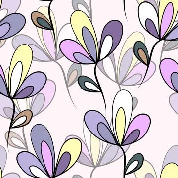 Seamless floral pattern based on traditional folk art ornaments. Colorful Illustrazione stock