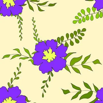 Seamless floral pattern based on traditional folk art ornaments. Colorful イラスト素材