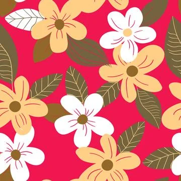 Seamless floral pattern based on traditional folk art ornaments. Art flowers on Illustrazione stock