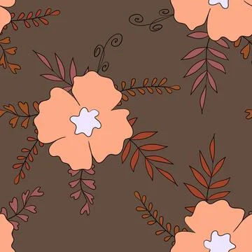 Seamless floral pattern based on traditional folk art ornaments. Colorful Illustrazione stock