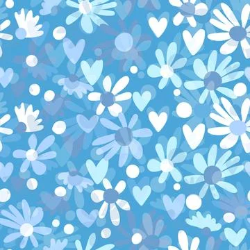 Seamless floral pattern based on traditional folk art ornaments. Colorful Illustrazione stock