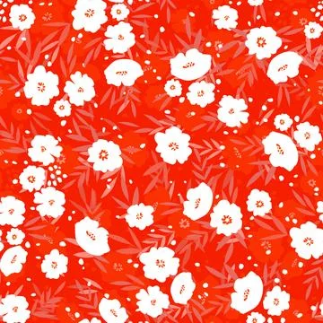 Seamless floral pattern based on traditional folk art ornaments. Colorful Illustrazione stock