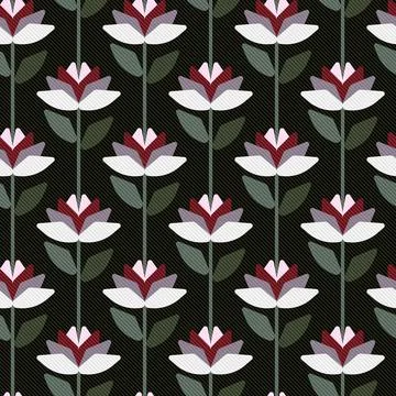Seamless floral pattern on a black background. Vector illustration Stock Illustration